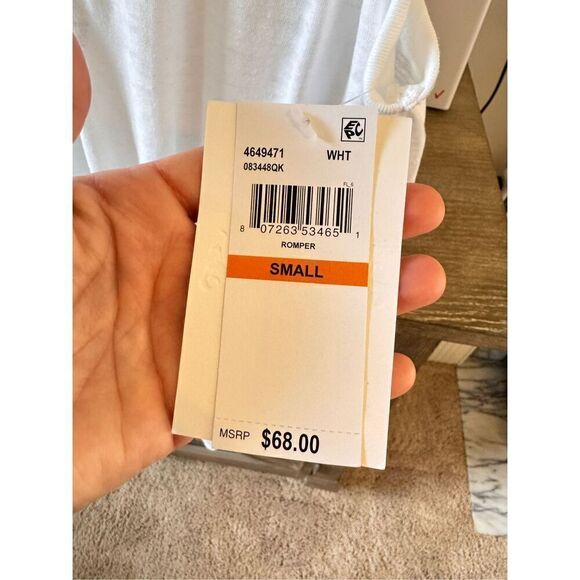 Becca NWT Beach Date Open Back Cover-Up Romper In White Size Small - Picture 6 of 11